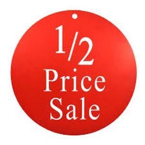 All Clothing is 1/2 the Price.